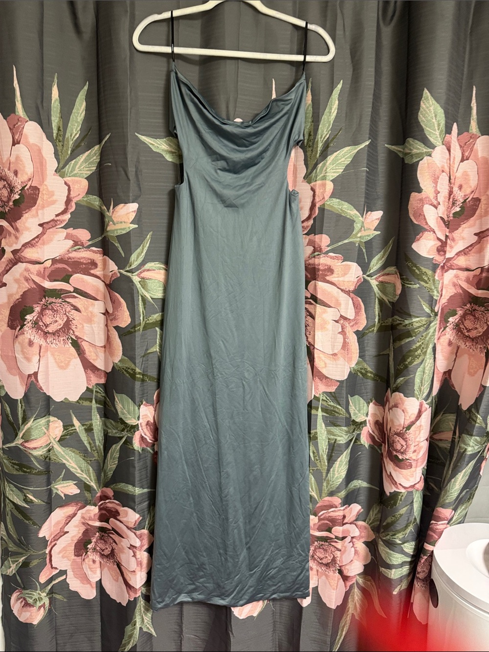 Forever 21 Slate Green Cowl Neck Maxi Slip Dress